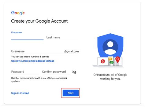 Create an account .